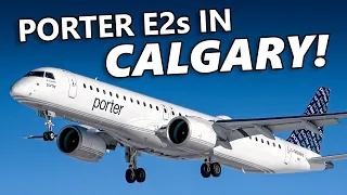 PORTER AIRLINES IN CALGARY! Embraer E195-E2s at YYC [4K]