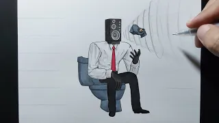 How to draw Big Speaker Man in Skibidi Toilet 62