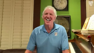 Bill Walton congratulates Jaime Jaquez Jr. for passing him on UCLA's all-time scoring list