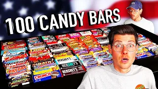 THE 100 AMERICAN CANDY BARS CHALLENGE! | 24,000 Calories