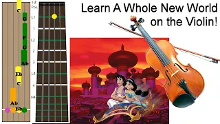 How to Play A Whole New World on Violin (Tabs Tutorial)