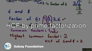 HCF by prime factorization, Math Lecture | Sabaq.pk