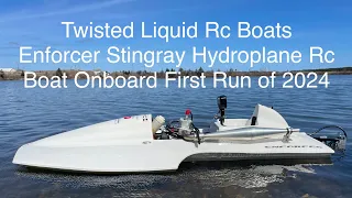 Enforcer Stingray Hydroplane Rc Boat Onboard First Run of 2024