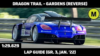 Gran Turismo Sport - Daily Race Lap Guide - Dragon Trail Gardens (Reverse) - Peugeot RCZ Gr. 3