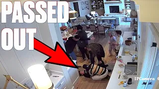 KID PASSES OUT WHILE MAKING THANKSGIVING DINNER | INTENSE FAINT CAUGHT ON CAMERA | TERRIFYING TUMBLE