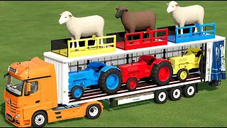 TRANSPORT OF COLORS! GIANT HORSE LOADING ON TOP TRAILER WITH MINI TRACTORS! Farming Simulator 22 #10