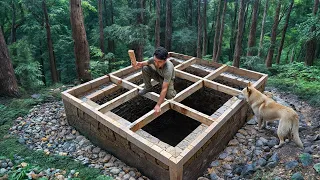 I Built A Stone And Wood Underground Survival Bushcraft Shelter In The Forest | Fireplace, Cooking