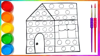 Drawing And Coloring A House POP IT 🌈🏠🌳 Drawings for kids