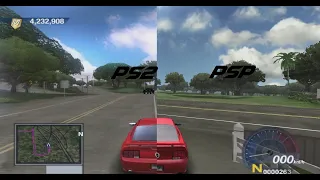 Test Drive Unlimited Comparison between PS2/PSP