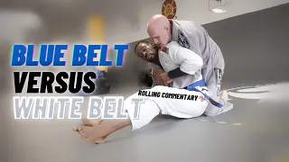 Blue Belt Takes on White Belt | BJJ Rolling & Commentary