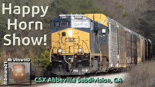 [7L][4k] Happy Horn Show! New Rebuild and High & Wide Special Train, CSX Abbeville Sub, GA 02/02/20