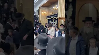 Toldos Aharon Rebbe Dances With Orphans At A Chanukah Event For Them