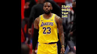 LeBron James drop 21pts 7reb 9ast 2stl LAL vs hawks