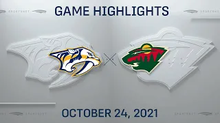 NHL Highlights | Predators vs. Wild - Oct. 23, 2021