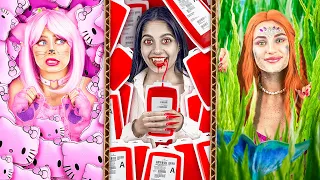 Vampira, Hello Kitty e Sereia / Desafio do Esconde-Esconde Extremo em Caixas