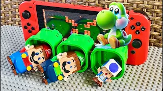 Lego Mario, Luigi and Toad enter the Nintendo Switch to save Yoshi. What's their plan? #legomario