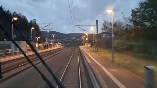 Führerstandmitfahrt. Cabview. Gemünden - Jossa - Fulda Hbf. Z kabiny maszynisty. BR-193 Vectron.