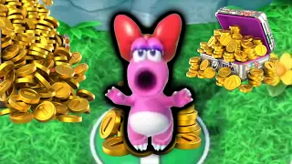 Birdo loses by not touching a single coin in Mario Party Superstars (Yoshi's Tropical Island)