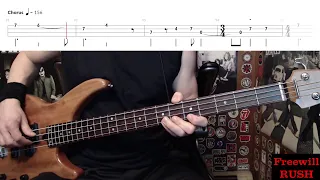 Freewill by Rush - Bass Cover with Tabs Play-Along