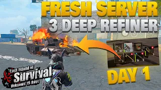 We got Deep refiner 3x in a row from tank day 1 playing with old friends last island of survival