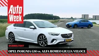 Opel Insignia GSi vs. Alfa Romeo Giulia Veloce - AutoWeek Dubbeltest - English subtitles