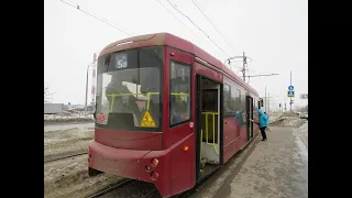 Поездка на трамвае 71-407-01 № 1122 по маршруту №5а Казань. (22.03.2021)