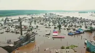 Последствия наводнения, город Тулун, Иркутская область.