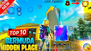 Top 10 Hidden Places in Bermuda | BR Rank Push Trick | Garena Free Fire | Free Fire India