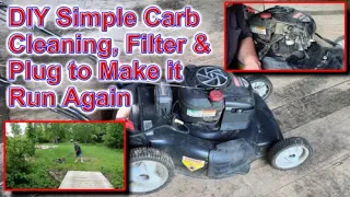 Craftsman Mower Not Running , DIY Simple Fix - Carb Clean, Filter & Plug Change
