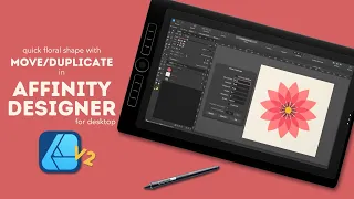 Affinity Designer for Desktop V2 Tutorial | Flower Shape With Move Duplicate | Graphic Design