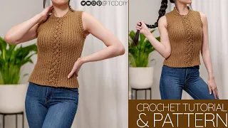 How to Crochet a Cable Stitch Vest | Pattern & Tutorial DIY