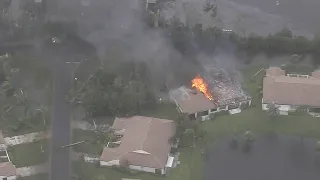 Sky 10 over the scene in southwest Florida after devastating Hurricane Ian