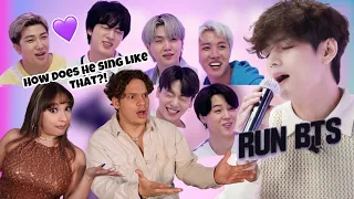 Waleska & Efra react to BTS's V Amazing Voice in Karaoke  | RUN BTS REACTION!