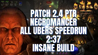 Patch 2.4 PTR Necromancer All Ubers Speedrun [2:37] Diablo 2 Resurrected Uber Tristram Necro Build