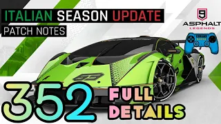 Asphalt 9 | Italian Season Update Patch Notes | Full Season Details New Season New Missions New Cars