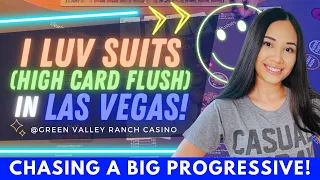 HIGH CARD FLUSH! 🤎  I LUV SUITS POKER AT GREEN VALLEY RANCH CASINO! CAN WE HIT THE BIG PROGRESSIVE?!