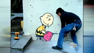 "Banksy" creates street art and mystery