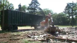 Halla Excavator Loading Demolition Debris