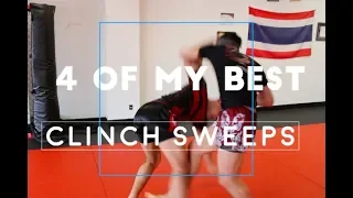 4 BEST Muay Thai Clinch SWEEPS (Real Time Sparring)