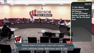 WPS Board of Education - Regular Meeting | April 16, 2024