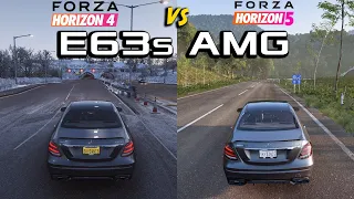 Forza Horizon 4 VS Forza Horizon 5 - Engine Sound comparison Mercedes-Benz E63s AMG (stock)