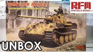 Panther Ausf.F 1/35 Tank Model Kit by Rye Field Model Unbox