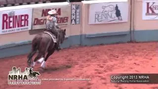 Surpriseinadarkalley ridden by Brenda Joyce - 2013 NRHA Derby (NP First Go)