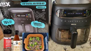 Crux 8qt Dj Marshmello Digital TurboCrisp AirFryer + See thru Window & Silicon Pan First Look & Cook