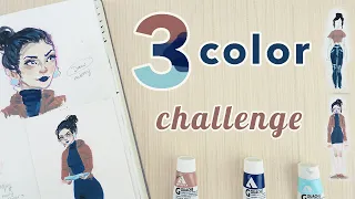 The 3 Color Challenge! || Design a Character With Me! Using Holbein Acryla Gouache