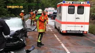 Zwei Verkehrsunfälle auf regennassen Straßen Eberbach / Schönbrunn 25.09.2012