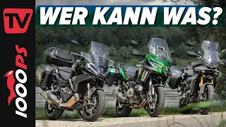 Reisen auf Japanisch! Vergleichs-Test Honda NT1100 - Yamaha Tracer 9 GT - Kawasaki Versys 1000 SE