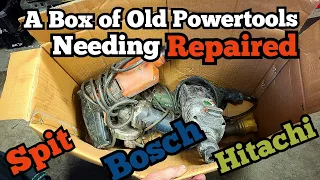 Repairing a box of very old Hitachi, Spit and Bosch powertools.