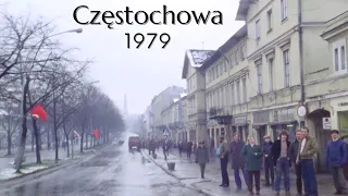 Czestochowa in 1979 in HD color film