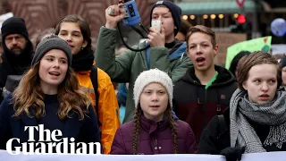 Teen climate activist Greta Thunberg speaks at four school strikes in a week